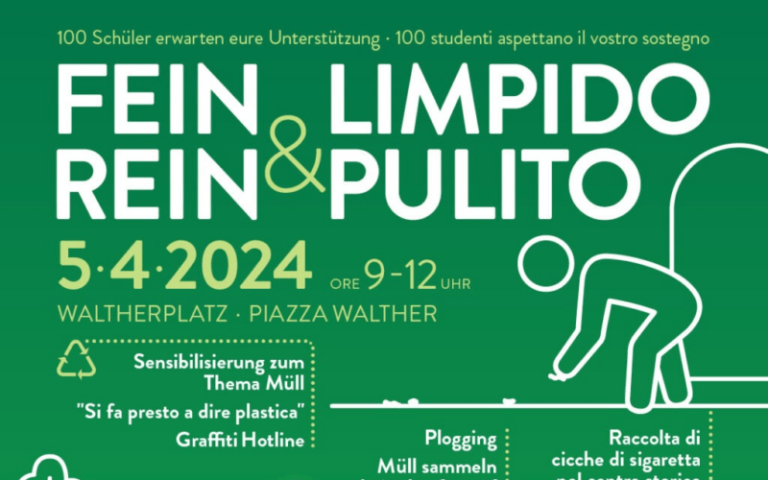 Participation in the event “Fine & clean” on 05/04/2024 at Waltherplatz in Bolzano