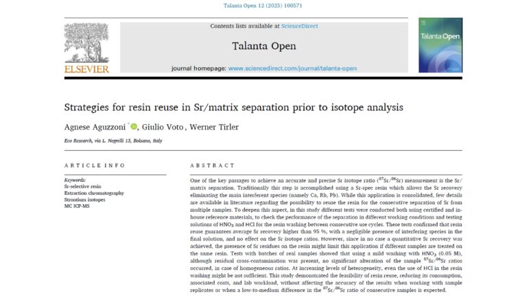 Optimierung der Probenvorbereitung für die Strontium-Isotopenanalyse: Eine neue Studie von Eco Research